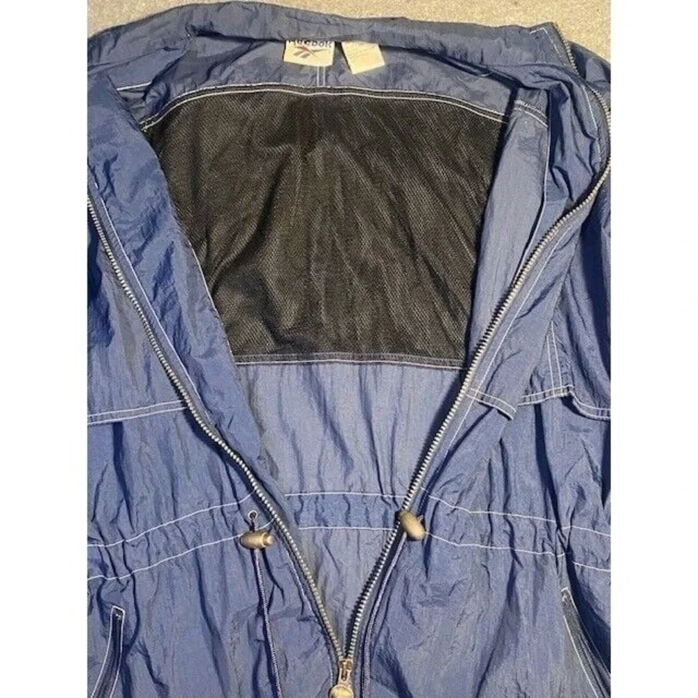 REEBOK VINTAGE Zip Up WINDBREAKER‎ Jacket Men's LARGE BLUE